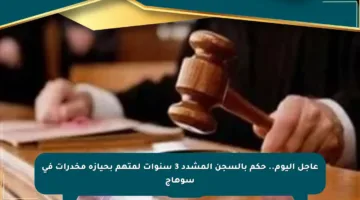 عاجل اليوم.. حكم بالسجن المشدد 3 سنوات لمتهم بحيازة مخدرات في سوهاج